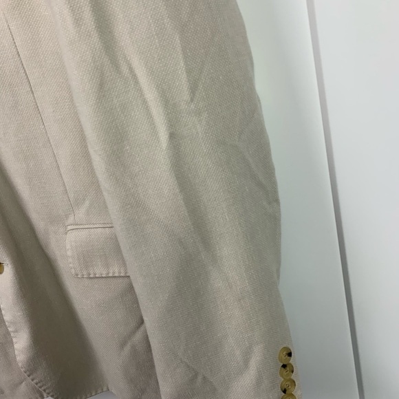 J Crew Factory Men’s Slim fit Thompson basket weave blazer Size 46 Beige Linen - Picture 3 of 11